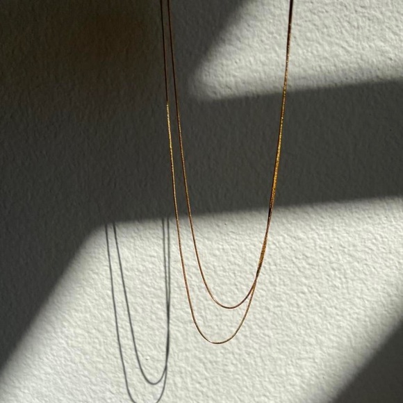 🔥18K Gold Plated Double Stacked Narrow Snake Chain - Picture 3 of 3